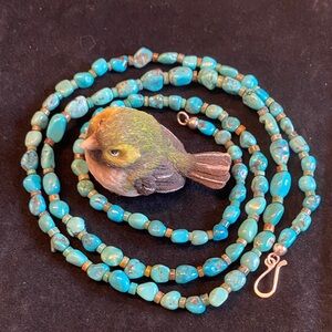 Jay King 35 Inch Blue Howlite Necklace- Sterling Silver- Desert Rose(139)